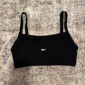 Set Active Black Sports Bra Size Medium